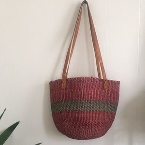 Vintage Woven Jute Shoulder Bag